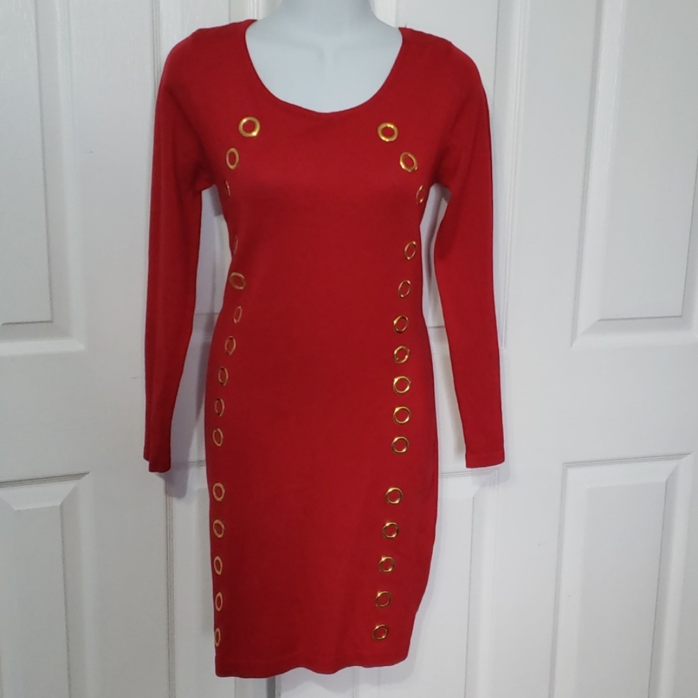 Derek heart womens red sweater dress Large new - Picture 3 of 3